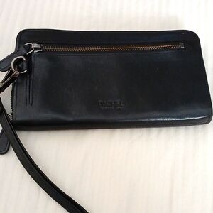 Rachel Roy black leather clutch wallet